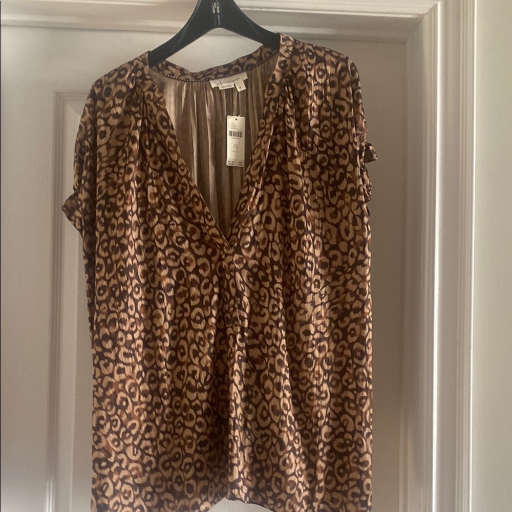 Brown Leopard Print Women's Top